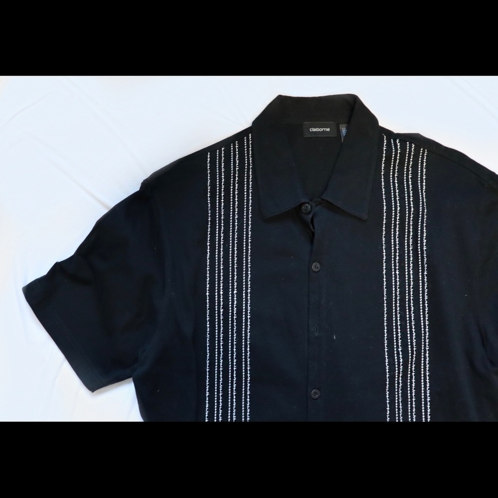 70s Retro Black Button Down Disco Shirt